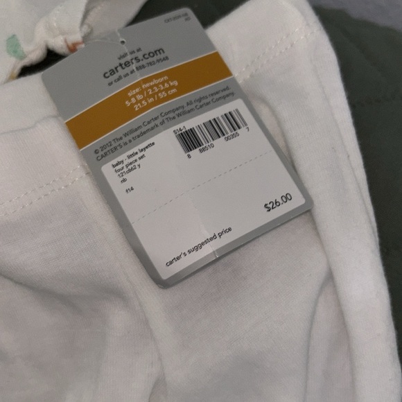 NWT Carter’s Newborn baby three pieces short sleeve onesie duck footies and cap - Picture 3 of 7